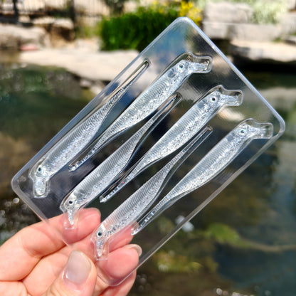 80mm 2.5g Soft Crankbait Lure, 6PCS Dual Color Slow Sinking Swimbait