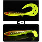 Giant 7.48inch/6.5inch T-Tail Curled Tail Grub Soft Fishing Lure - Saltwater Freshwater Bass Grouper Bait