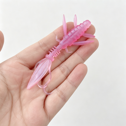4PCS Soft Plastic Insect Lure, PVC Creature Bait with Segmented Body & Thin Forked Tail, Bass Trout Fishing Soft Lure