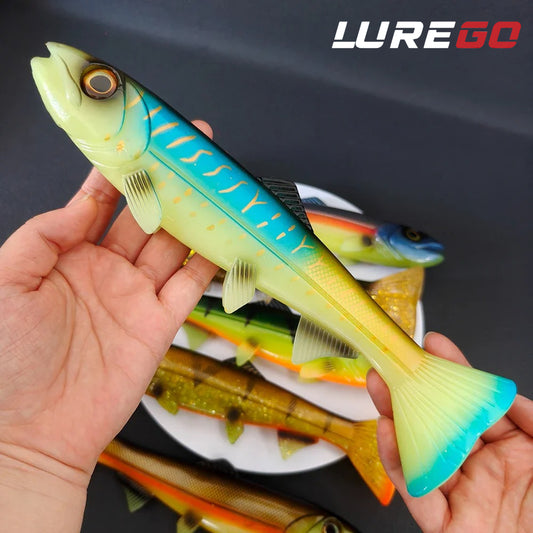 14cm-24cm Round-Tail Swim Bait  Soft Fishing Lure Ideal for Saltwater & Freshwater