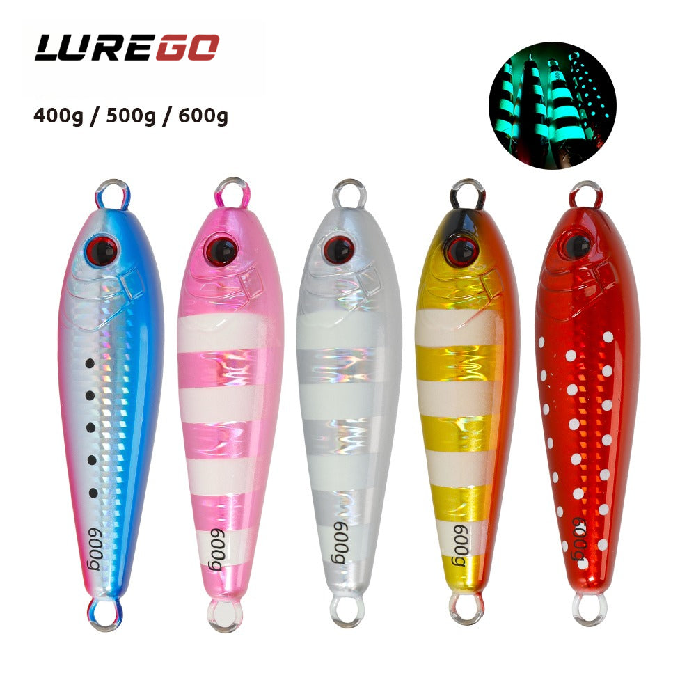 400g 500g 600g Fat Glow Metal Jigs Heavy Weight Deep Sea Boat Fishing Luminous Jigging Lures