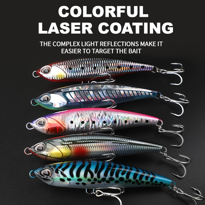 160mm/70g 3D Print Sinking Hard Fishing Lure, Yozuri Style Musky Crankbait Pencil Bait With Treble Hooks