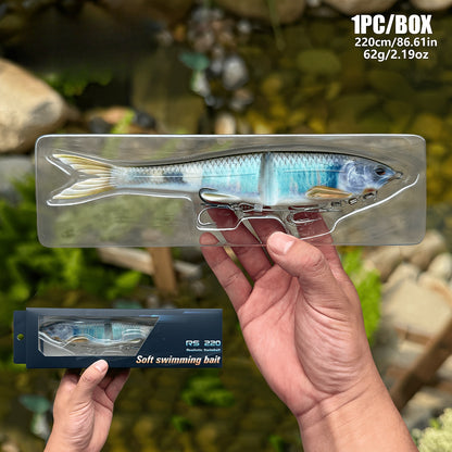 22cm 2-Section Premium Soft Bait - Includes Double Hooks