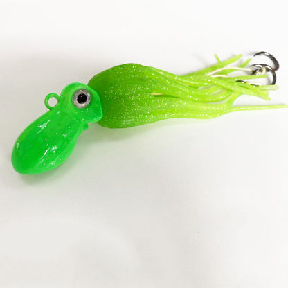 100g-450g Triple Size TPE Jig Bait - Deep Sea Giant Squid Lure with 2Treble Hooks, Realistic Fish Scale Detailing