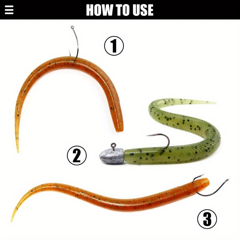 10pcs Pin Tail Soft Worm Lure 5.51inch - Realistic Loach PVC Bait with Slow Sinking Wobbler Action