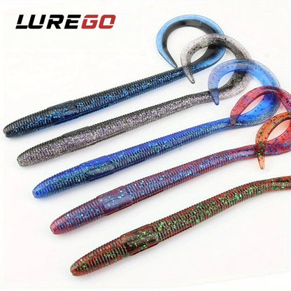 8PCS /9PCS  Dual-Color Lure 5.31inch/6.5inch Curled Tail Soft Bait Full-Swimming Lure for Bass and Perch