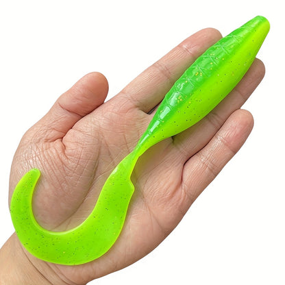 2PCS  High Elastic PVC Simulation Roll Tail Soft Bait Lure Fishing
