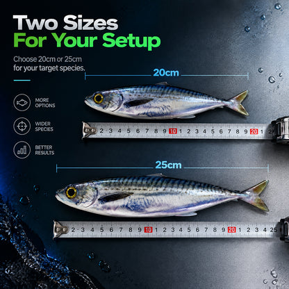 LUREGO Glow Mackerel Swimbait 20/25cm – Weedless Soft Lure for Flounder & Sea Bass
