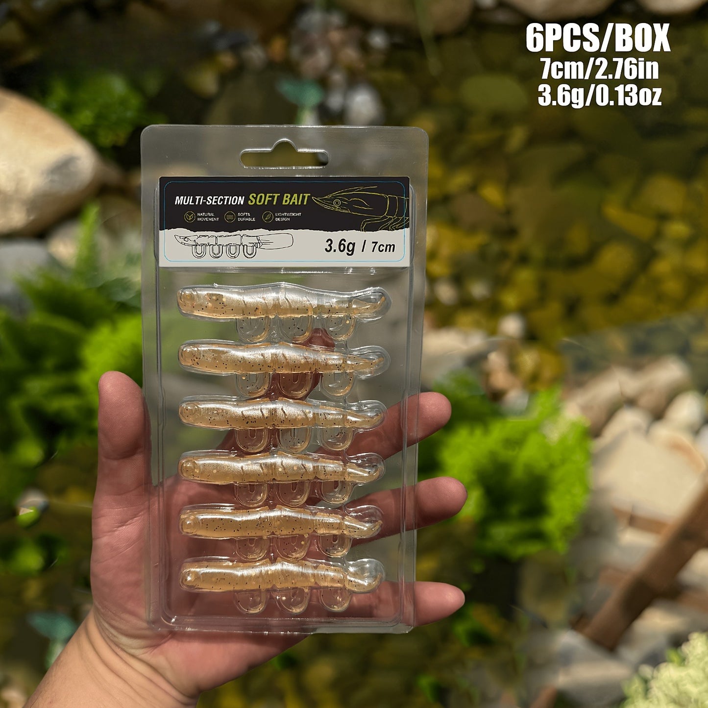 5/6PCS Soft Worm Shrimp Fishing Lure 70mm/100mm Artificial Baits Bass Silicone Fishing Lure