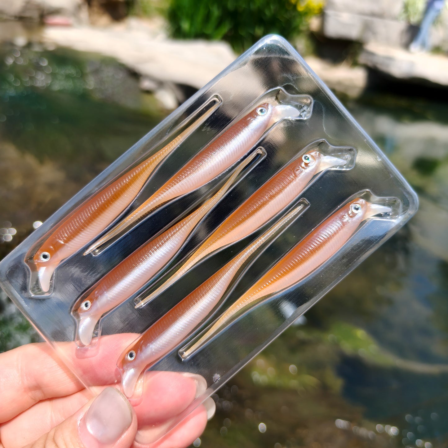 80mm 2.5g Soft Crankbait Lure, 6PCS Dual Color Slow Sinking Swimbait
