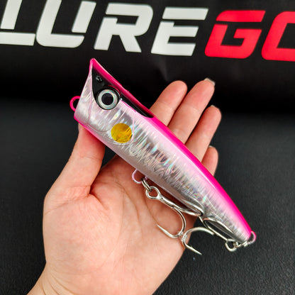 Long Cast 96g Heavy-Duty Popper Lure – 15cm Giant Topwater Plug, Realistic Saltwater Fishing Lure for Bass & Big Game