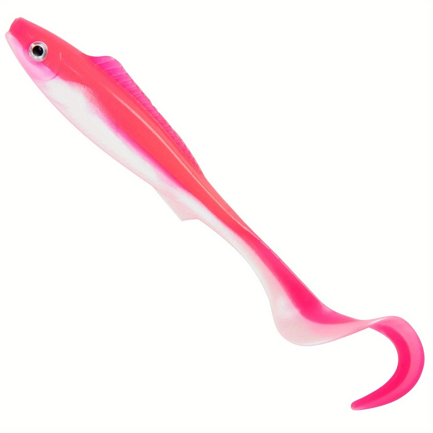 5pcs 3D Stereoscopic Simulation Tail Double-Color Soft Bait 3.7inch/4.1G Fish-Eye Design Lure Bait for Sea Fishing And Freshwater Use