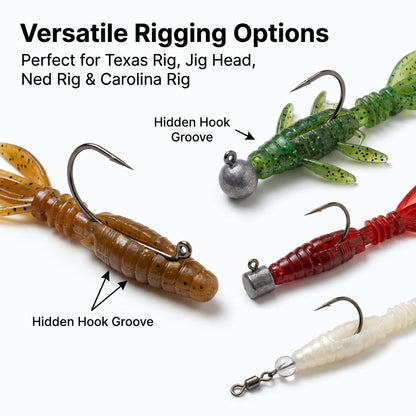 4PCS Soft Plastic Insect Lure, PVC Creature Bait with Segmented Body & Thin Forked Tail, Bass Trout Fishing Soft Lure