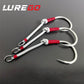 LUREGO Heavy Duty Iron Plate Single Big Hook, High-Carbon Steel Fishing Hook, Strong Nylon Braided Wire Assist Hooks, Luminous Glow UV Single Fishhook