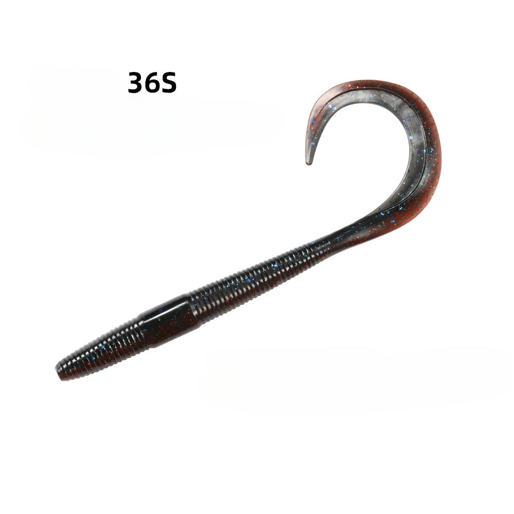 8PCS /9PCS  Dual-Color Lure 5.31inch/6.5inch Curled Tail Soft Bait Full-Swimming Lure for Bass and Perch