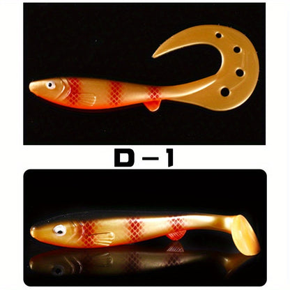 Giant 7.48inch/6.5inch T-Tail Curled Tail Grub Soft Fishing Lure - Saltwater Freshwater Bass Grouper Bait