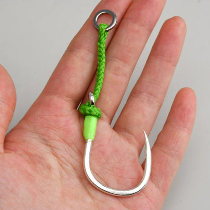 4PC Single Assit Hooks High-carbon steel sea fishing, PE binding line