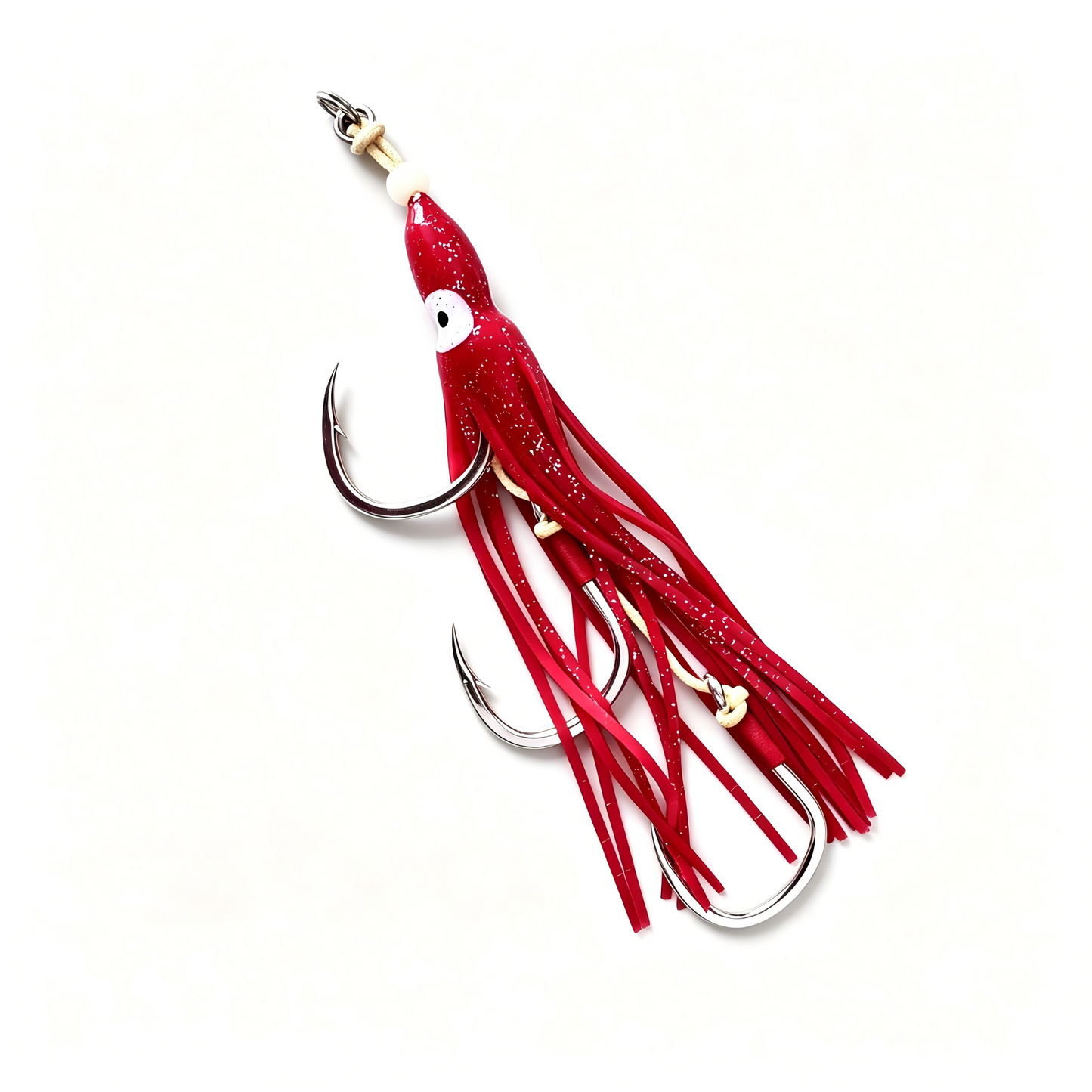 LUREGO 5/0-8/0 Squid Skirt Rig Saltwater Trolling Lure with 3 Hooks Glow Octopus Bait
