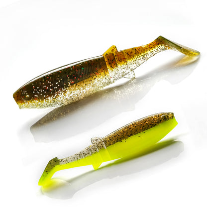 9.5cm 8.5g /12cm 16.5g Sinking Simulation Soft Swim Bait, Two‑Color T‑Tail PVC Lure for Bass Fishing