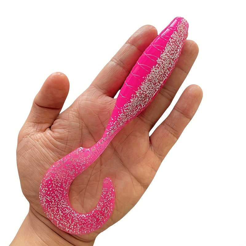 2PCS  High Elastic PVC Simulation Roll Tail Soft Bait Lure Fishing