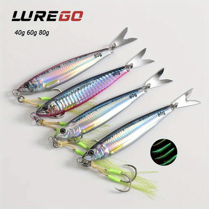 3D Printed Fast Sinking Metal Jig Lure - 20g-100g Saltwater Shore Casting Fishing Lure
