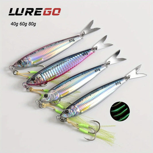 3D Printed Fast Sinking Metal Jig Lure - 20g-100g Saltwater Shore Casting Fishing Lure