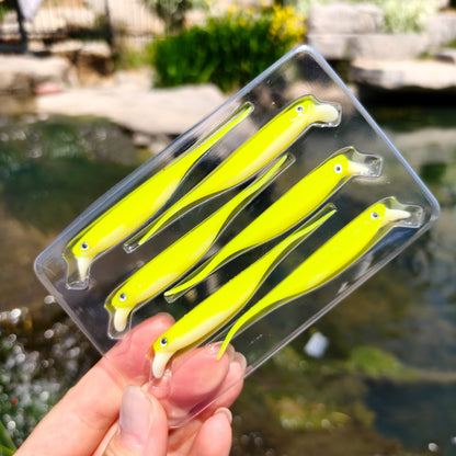 80mm 2.5g Soft Crankbait Lure, 6PCS Dual Color Slow Sinking Swimbait