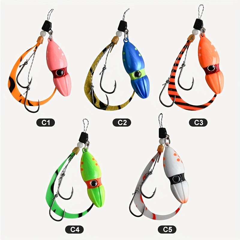 1pc (or Bulk Ordering Available) Heavy-Duty Metal Fishing Lure - with Treble Hooks