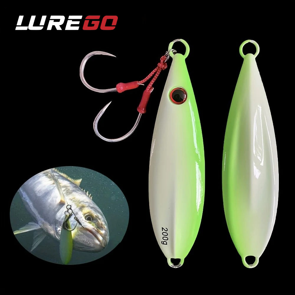 5.29oz/7.05oz Slow Pitch Jigs, Saltwater Jigging Lures With BKK 5/0# Assist Hooks