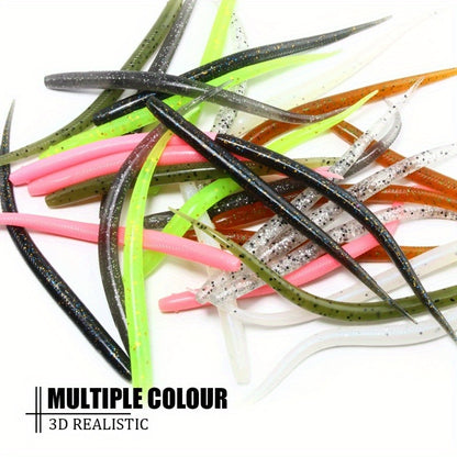 10pcs Pin Tail Soft Worm Lure 5.51inch - Realistic Loach PVC Bait with Slow Sinking Wobbler Action