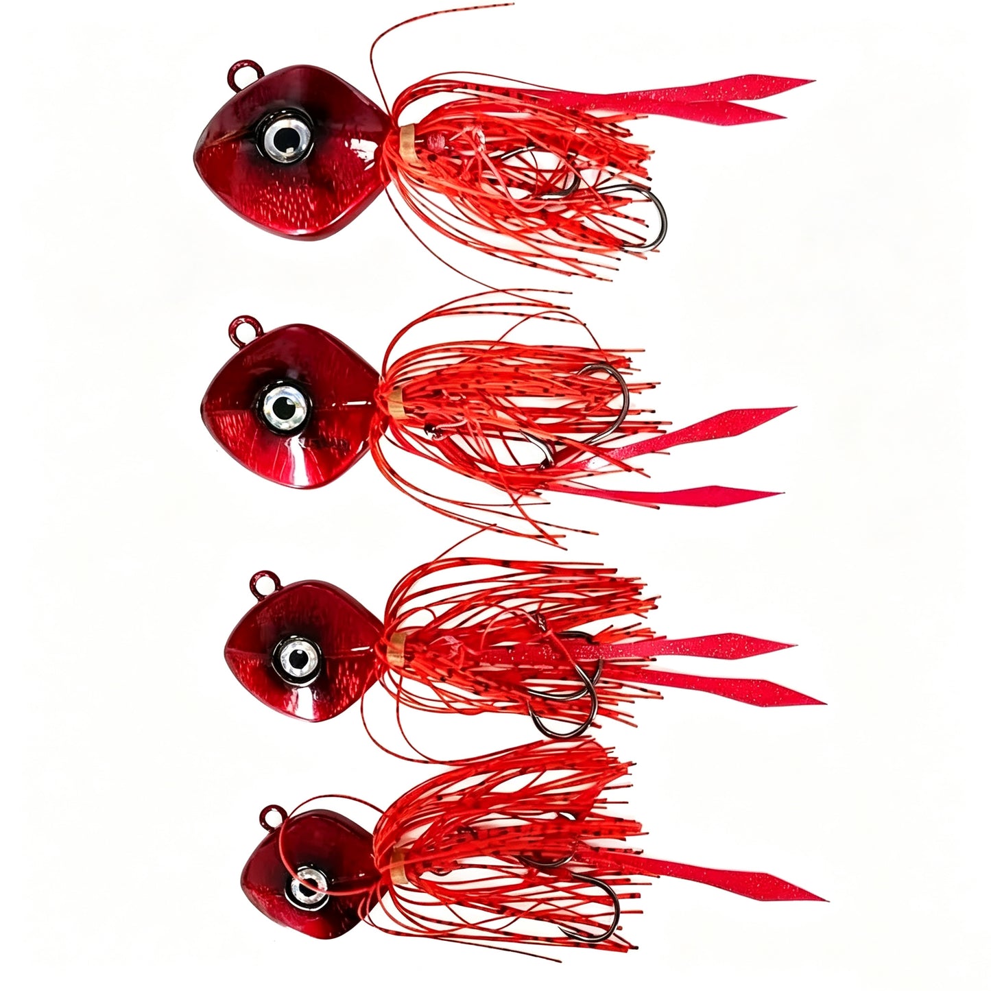 80g-200g 3D Eyes Laser Jig Lure, Heavy Skirted Swimbait for Deep Jigging Long Cast Saltwater Freshwater Fishing Bait