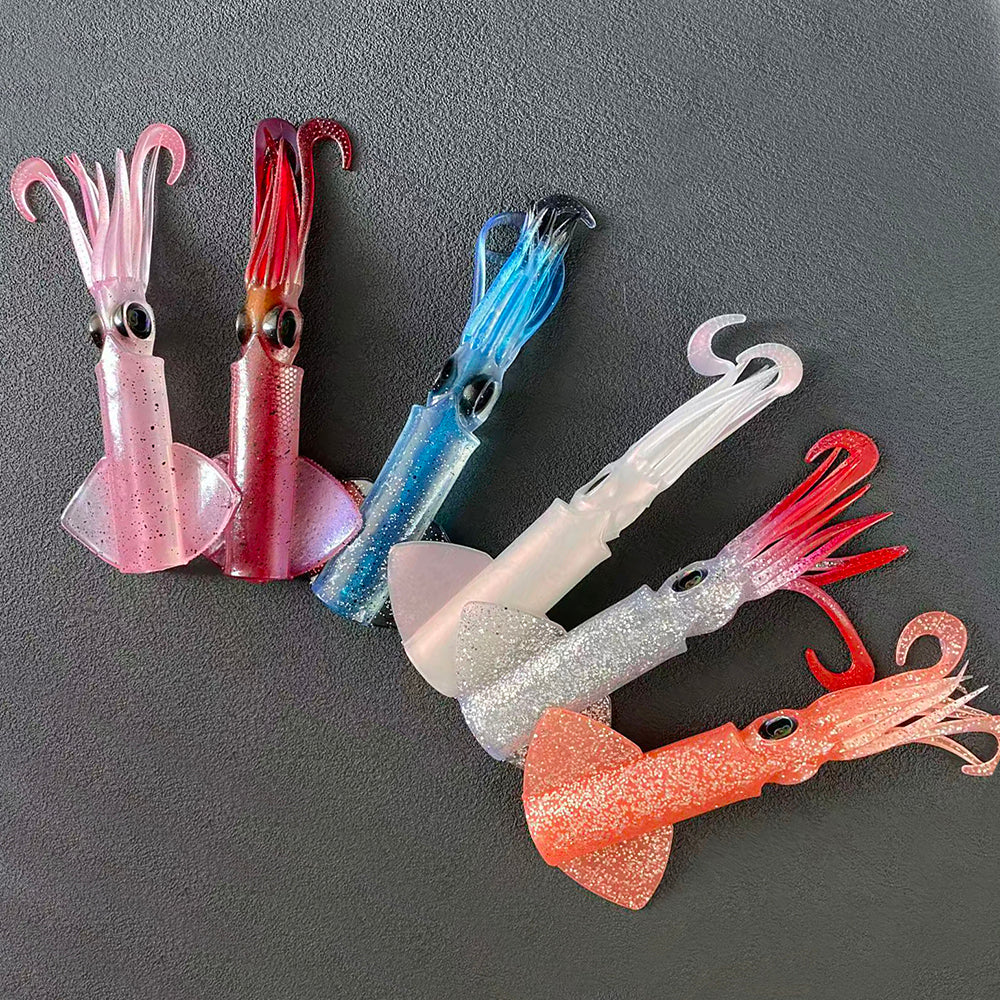 Replacement Squid Body – Glow-UV Soft Bait, Durable Silicone Body, Easy to Install NO JIG HEAD