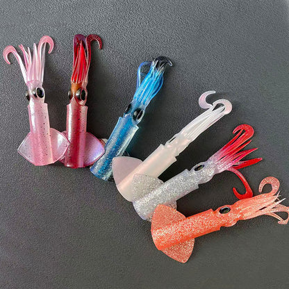 Replacement Squid Body – Glow-UV Soft Bait, Durable Silicone Body, Easy to Install NO JIG HEAD