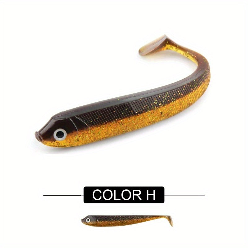 8PCS/5PCS/3pcs  Dual-Color T-Tail Soft Fishing Lures - Realistic Painted 7.5cm/9.5cm/12.5cmSwimbait with Multi-Color Options