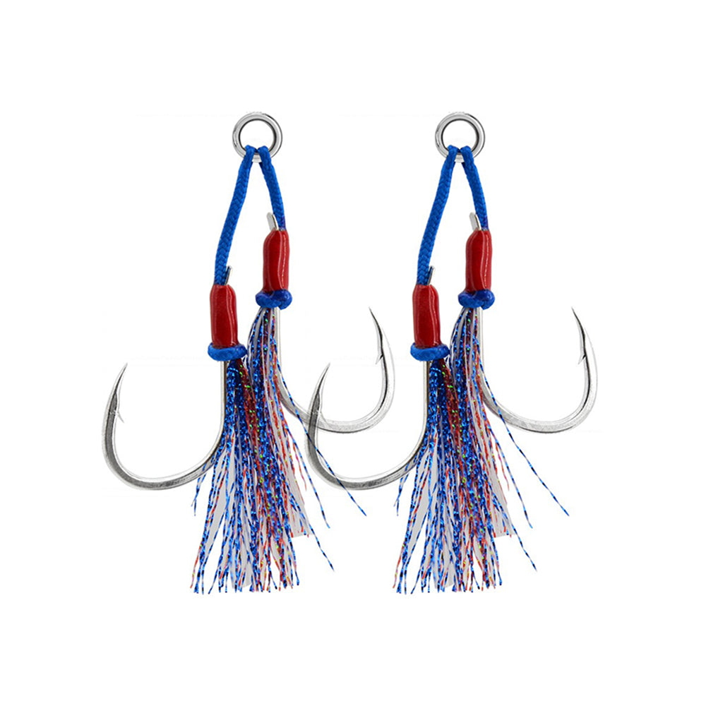 LUREGO Swivel Assist Hooks 2/0-7/0, 16-Strand PE Braid for Metal Jigging