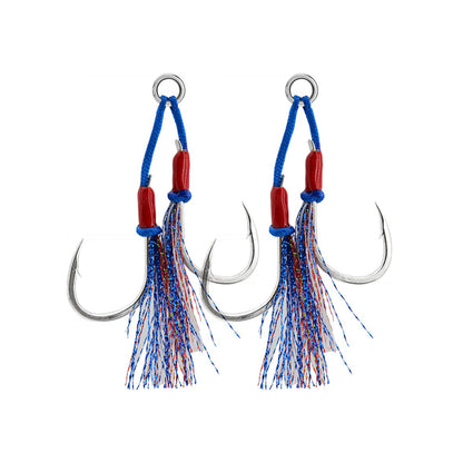 LUREGO Swivel Assist Hooks 2/0-7/0, 16-Strand PE Braid for Metal Jigging