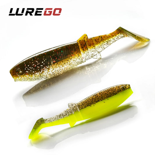 9.5cm 8.5g /12cm 16.5g Sinking Simulation Soft Swim Bait, Two‑Color T‑Tail PVC Lure for Bass Fishing