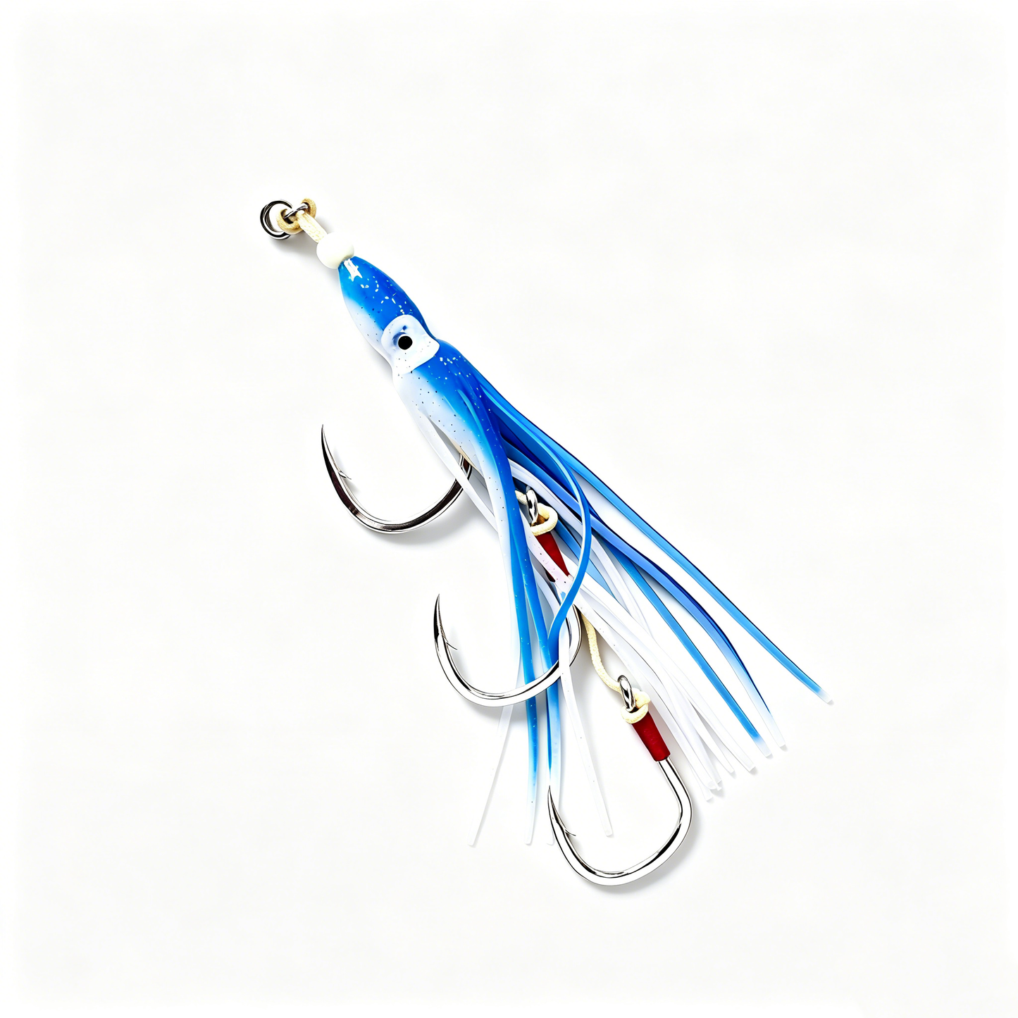 LUREGO 5/0-8/0 Squid Skirt Rig Saltwater Trolling Lure with 3 Hooks Glow Octopus Bait