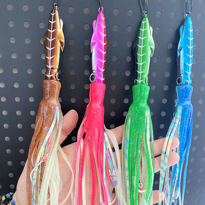 LUREGO Squid Skirt Lure Slow Jigging Octopus Shape Trolling Bait Lure Saltwater Deep Sea Fishing Octopus Jig