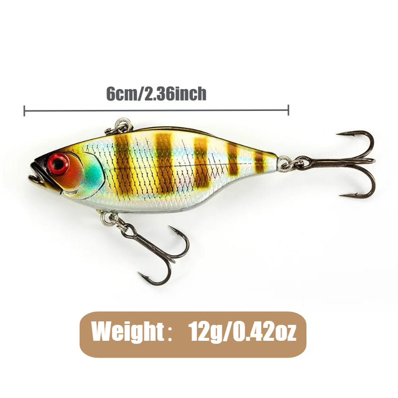 12g Sinking VIB Lure - ABS Hard Bait with High-Frequency Vibrating Beads, 2.36inch Long Distance Casting for Bass & Pike
