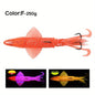 Big Eye Squid Fishing Lure - Glow-in-the-Dark UV Lure with Anti-Loose Design, Durable Metal Hooks & Soft Bait for Deep Sea Night Fishing