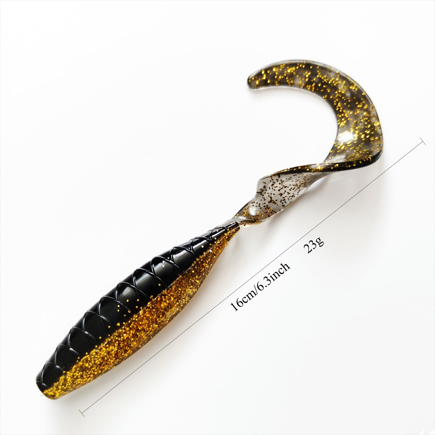 2PCS  High Elastic PVC Simulation Roll Tail Soft Bait Lure Fishing