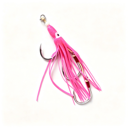 LUREGO 5/0-8/0 Squid Skirt Rig Saltwater Trolling Lure with 3 Hooks Glow Octopus Bait