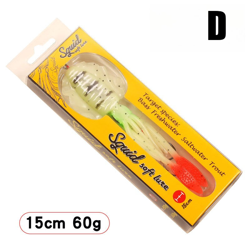 60g Soft Squid Bait Fishing Trolling Lure Octopus Head Jigs Luminous UV Squid Jig