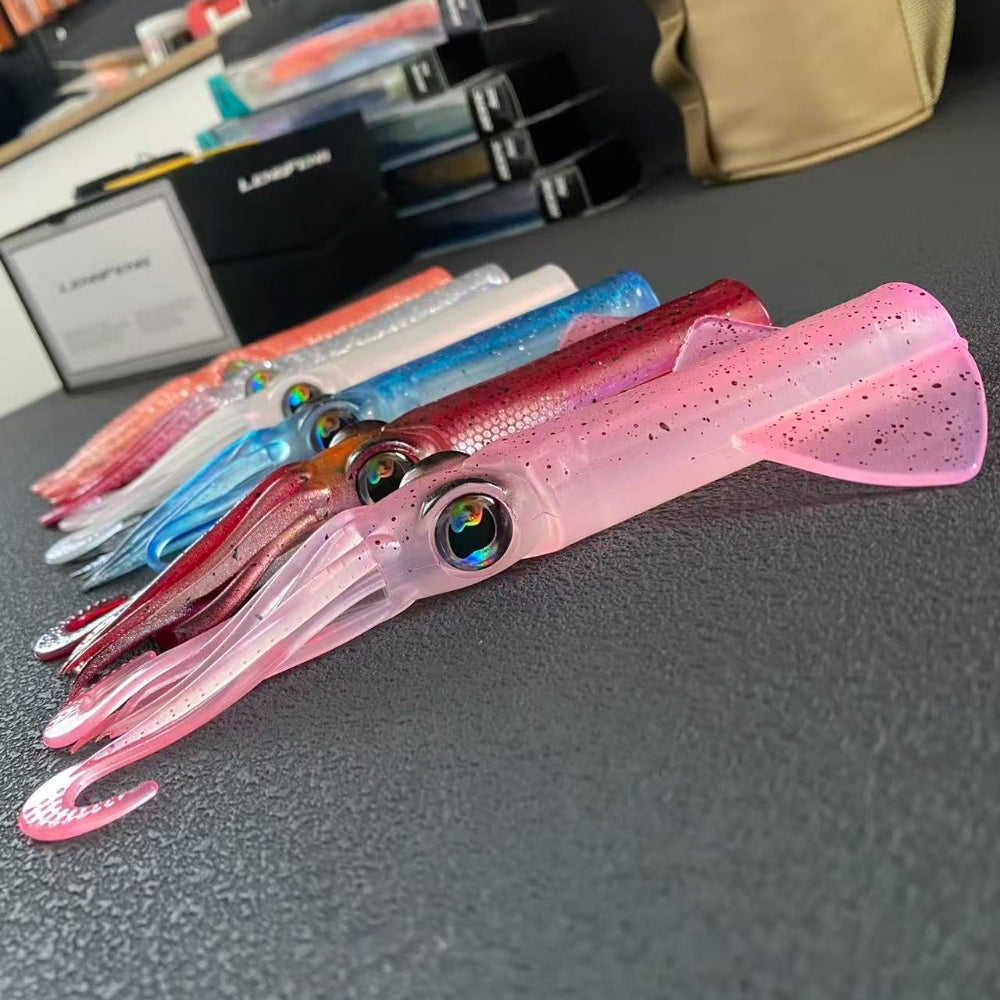 Replacement Squid Body – Glow-UV Soft Bait, Durable Silicone Body, Easy to Install NO JIG HEAD
