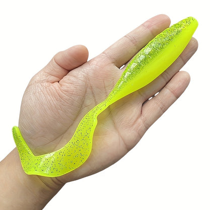 2PCS  High Elastic PVC Simulation Roll Tail Soft Bait Lure Fishing