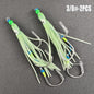 2PCS Sea Fishing Luminous Squid Hooks, Realistic Octopus Three-Hook Boat Fishing for Mackerel And Ribbonfish Hooks