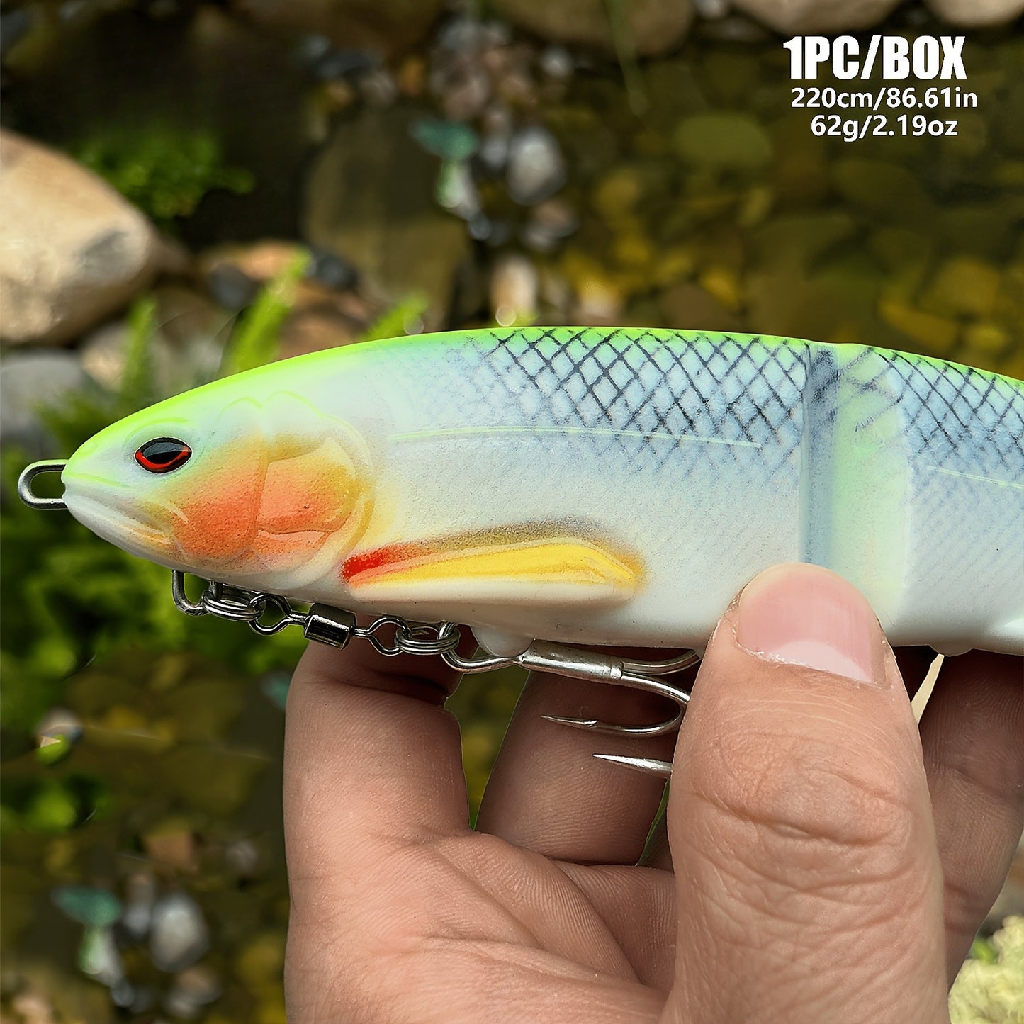 22cm 2-Section Premium Soft Bait - Includes Double Hooks