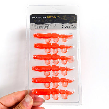 5/6PCS Soft Worm Shrimp Fishing Lure 70mm/100mm Artificial Baits Bass Silicone Fishing Lure