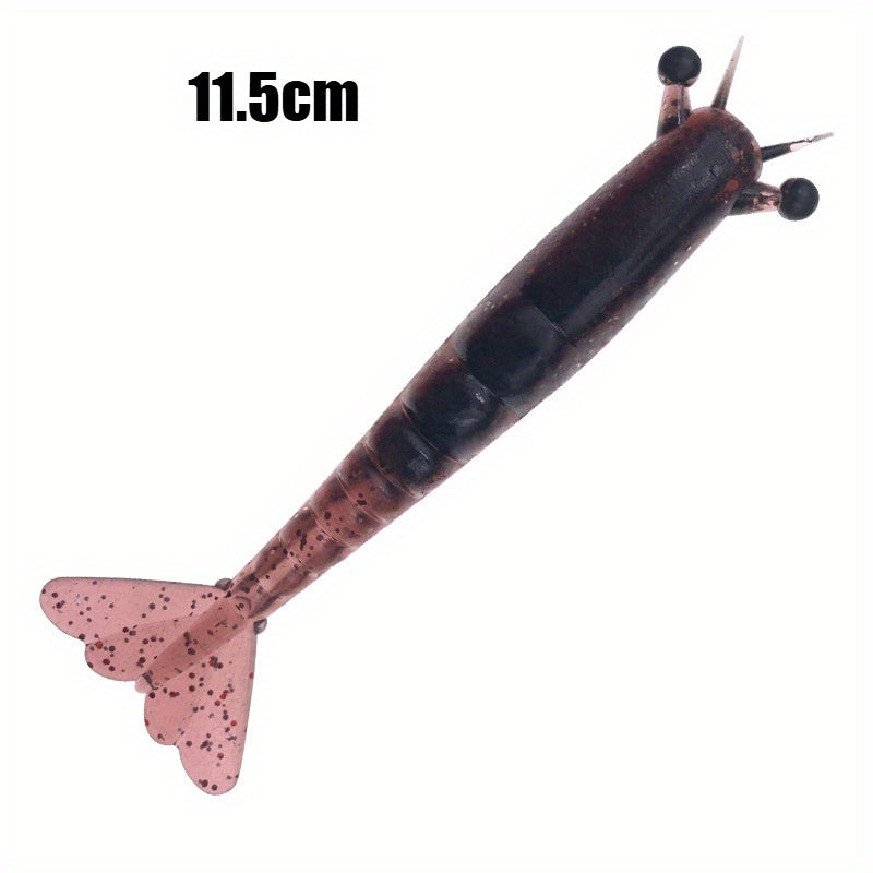 2pcs Ironclad Giant Shrimp Soft Bait - Sinking Lure with Anti-Bite Cutting Design, PVC Material, Perfect for Freshwater and Saltwater Fishing